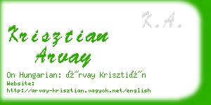 krisztian arvay business card